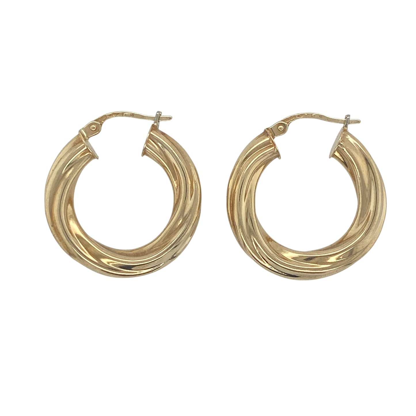 9ct Gold Twisted Hoop Creole Earrings