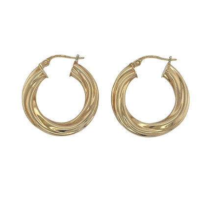 9ct Gold Twisted Hoop Creole Earrings