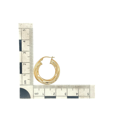 9ct Gold Twisted Hoop Creole Earrings
