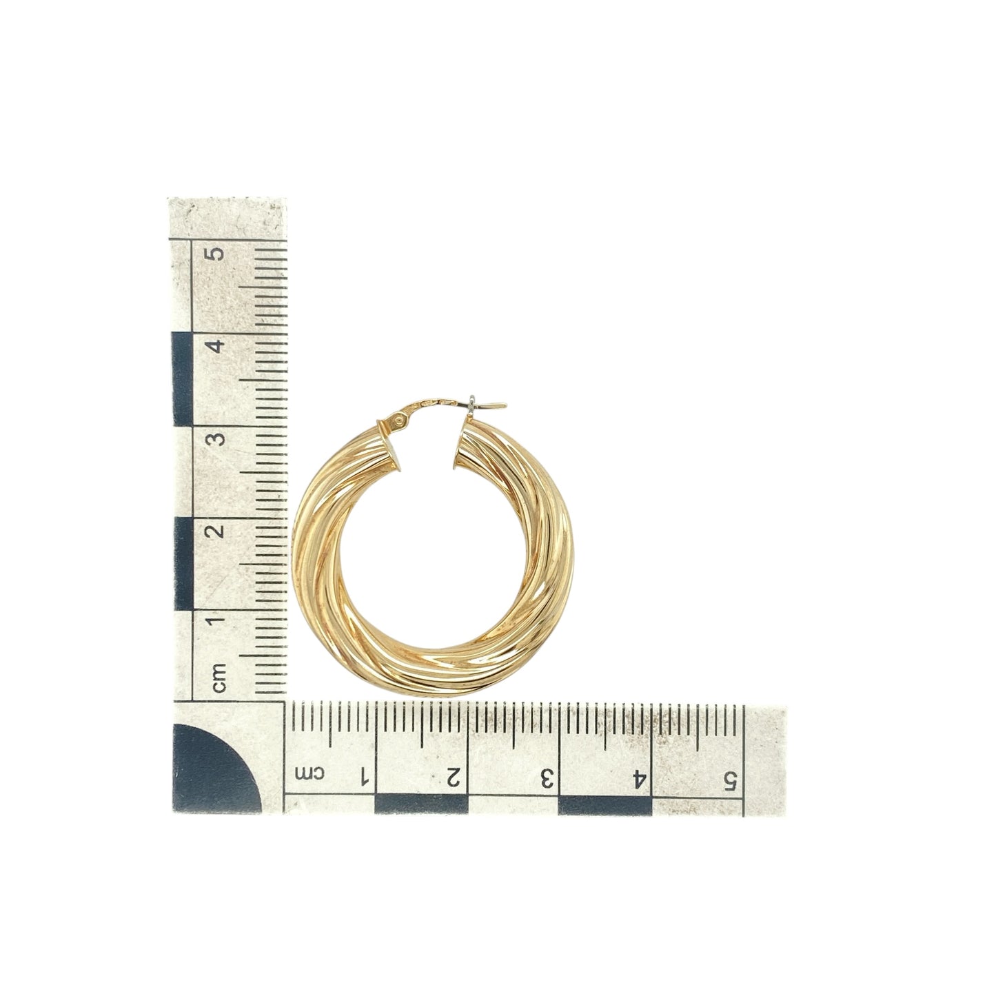 9ct Gold Twisted Hoop Creole Earrings