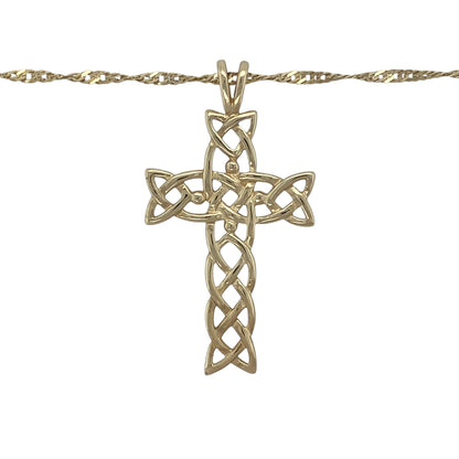 Celebrate faith and Celtic heritage with this pre-owned 9ct yellow gold open Celtic cross pendant necklace. Beautifully crafted with intricate openwork detailing, this elegant piece combines meaningful symbolism with timeless gold craftsmanship.

Design: The necklace features a classic open Celtic cross pendant measuring approximately 3.6cm in length, including the bail.
