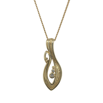9ct Gold & Diamond Clogau Swirl Style 18" - 22" Necklace
