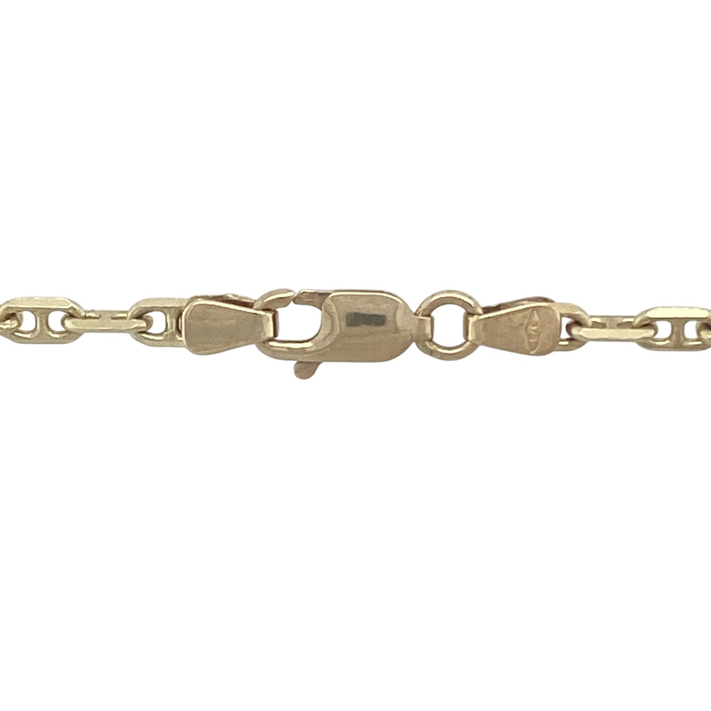 A classic and versatile jewellery essential, this pre-owned 9ct yellow gold anchor chain offers timeless style and durable craftsmanship. With its distinctive link pattern and substantial weight, it is ideal for wearing alone or paired with a favourite pendant.

Design: The chain features the traditional anchor link design, characterised by uniform oval links that create a strong and attractive appearance.