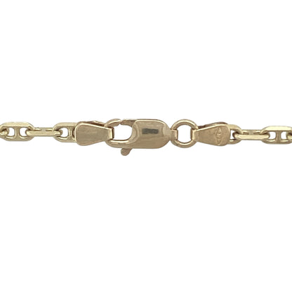 A classic and versatile jewellery essential, this pre-owned 9ct yellow gold anchor chain offers timeless style and durable craftsmanship. With its distinctive link pattern and substantial weight, it is ideal for wearing alone or paired with a favourite pendant.

Design: The chain features the traditional anchor link design, characterised by uniform oval links that create a strong and attractive appearance.