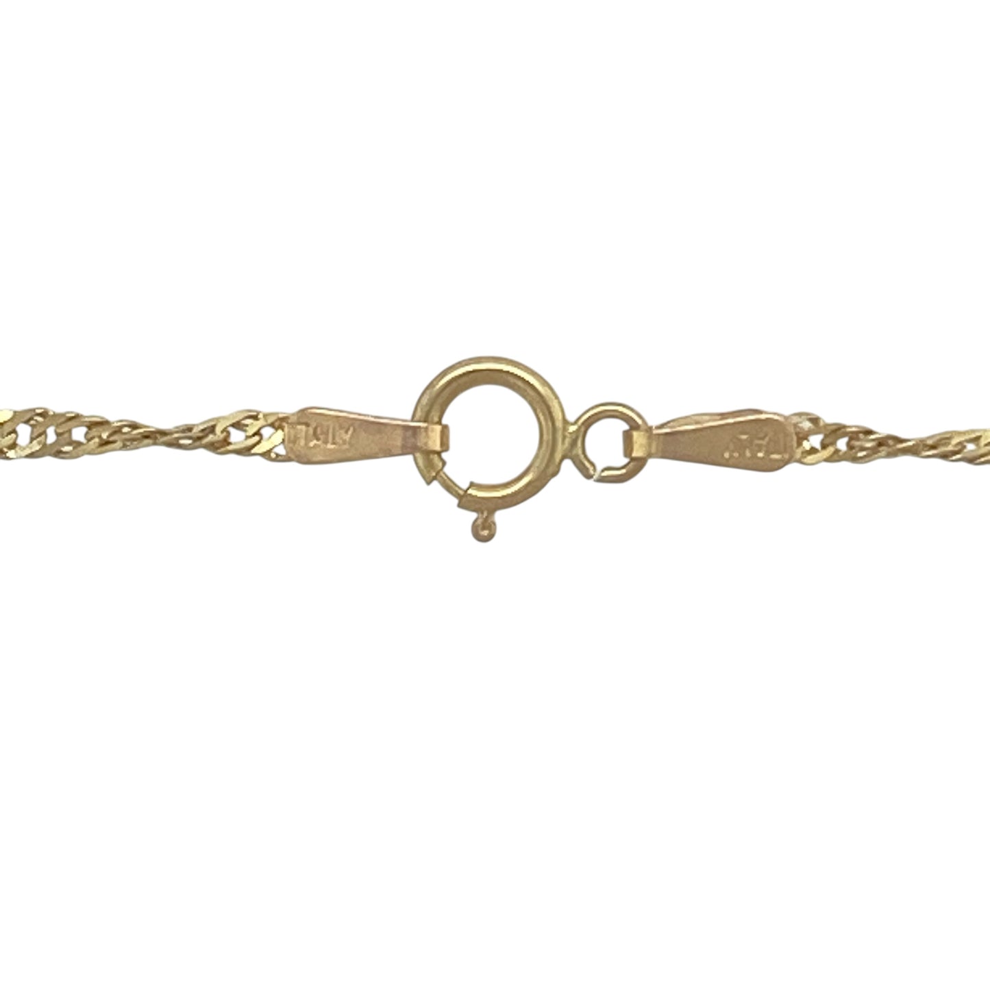 Elegant and versatile, this pre-owned 9ct yellow gold Singapore chain is a timeless jewellery essential. Featuring the distinctive twisted design that Singapore chains are renowned for, this piece offers beautiful light reflection and graceful styling.

Design: The chain features the classic Singapore link pattern, created from delicately twisted and woven links that form a flowing, diamond-cut appearance.