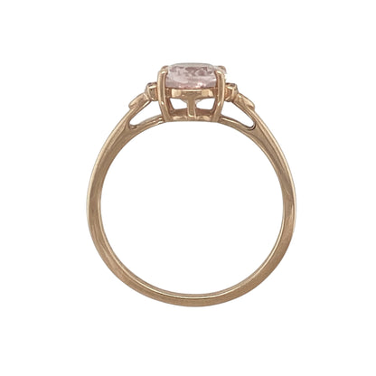 9ct Gold Diamond & Morganite Ring