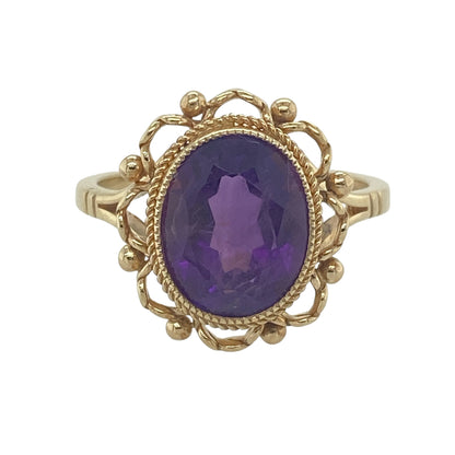 9ct Gold & Amethyst Ring