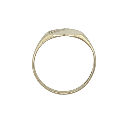 9ct Gold Patterned Heart Signet Ring