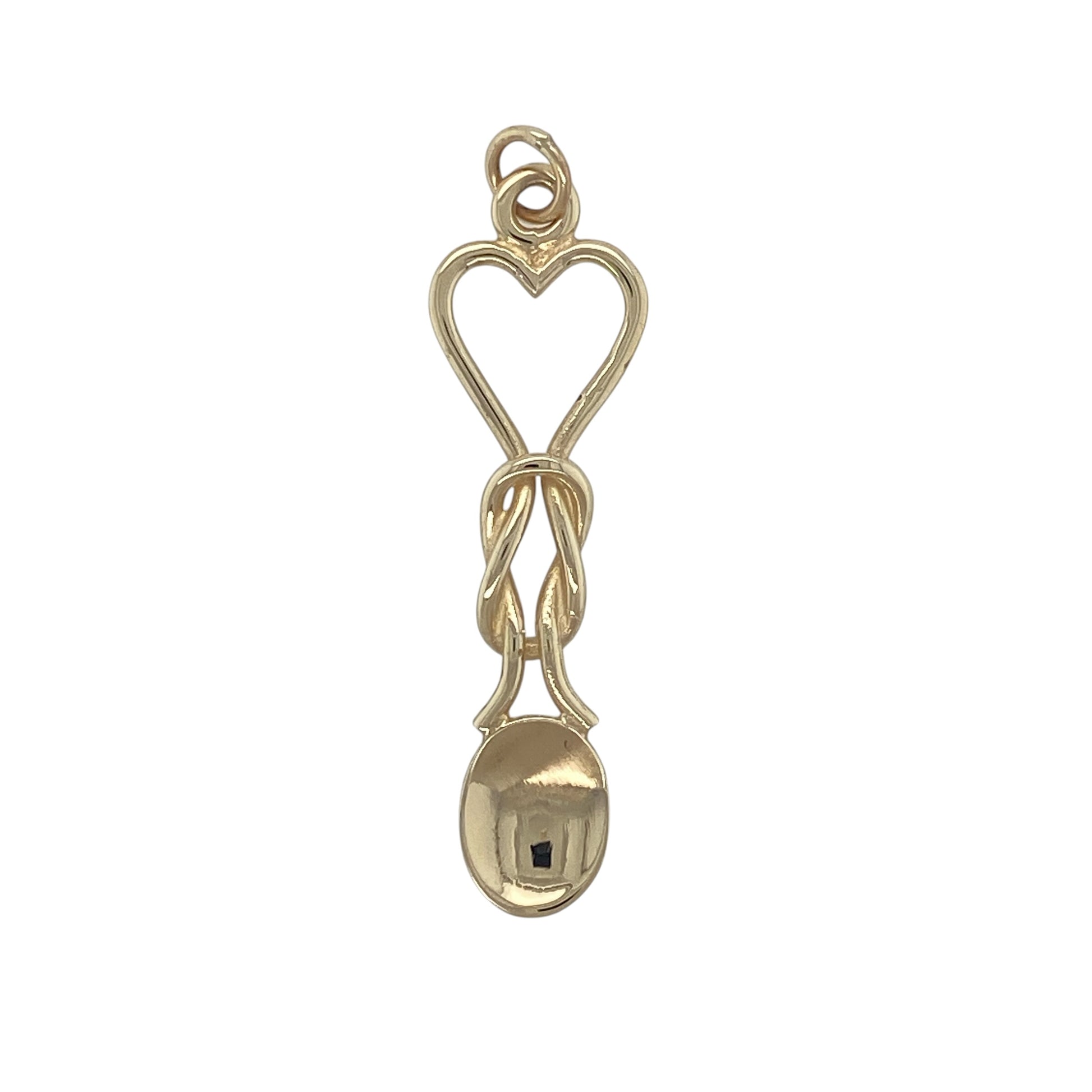 9ct Gold Welsh Lovespoon Heart Pendant