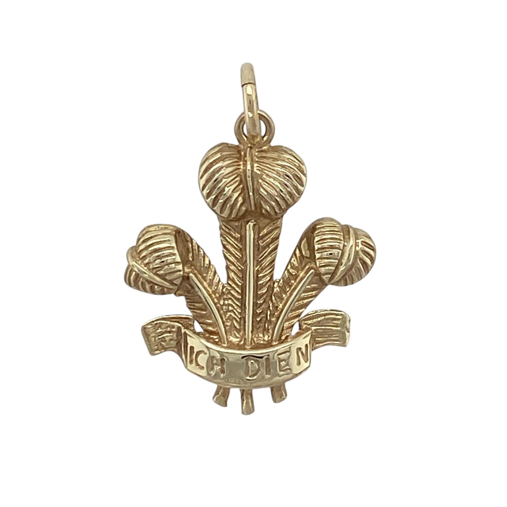 9ct Gold Welsh Three Feathers Pendant