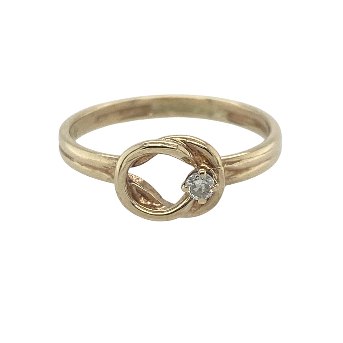 9ct Gold & Diamond Open Knot Ring