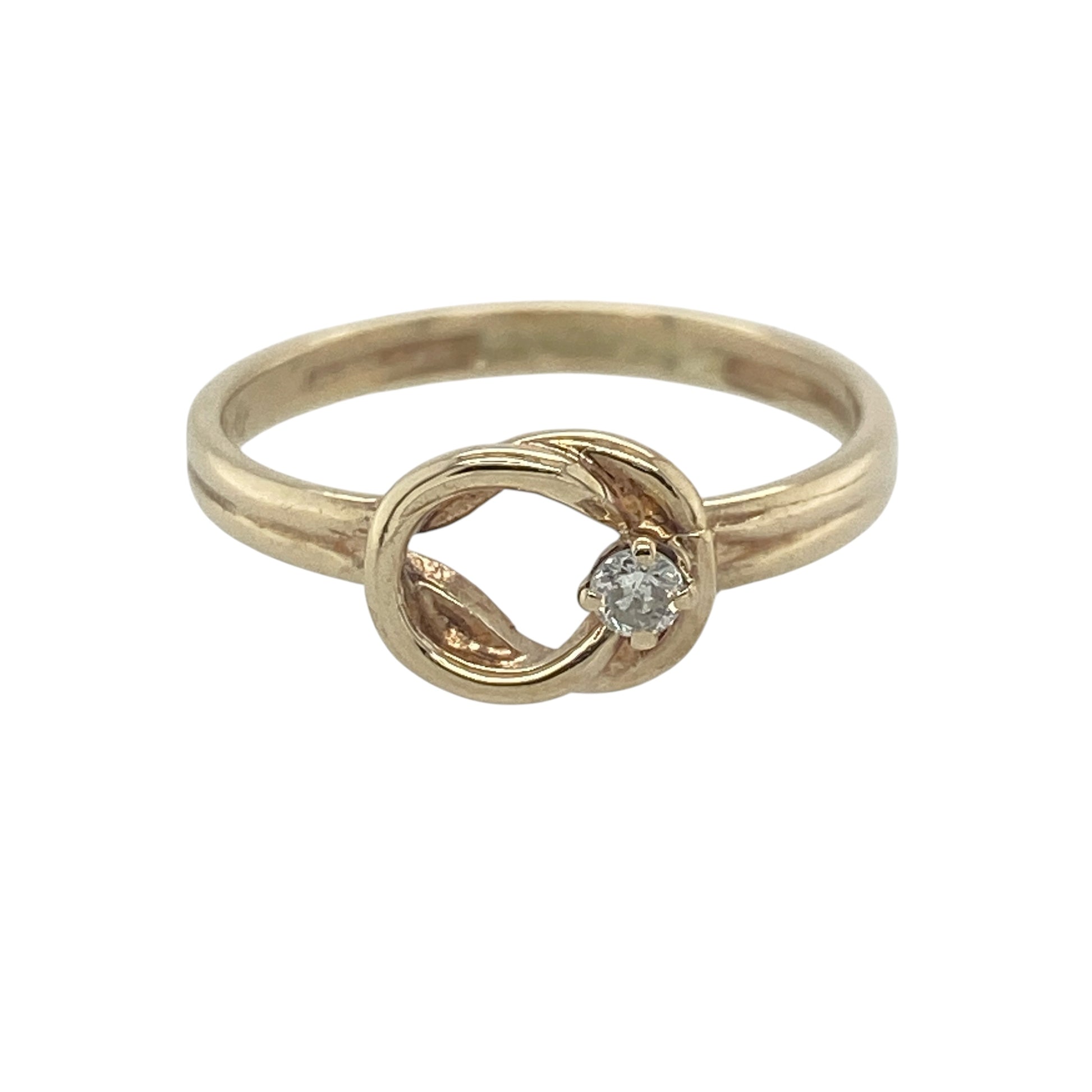 9ct Gold & Diamond Open Knot Ring