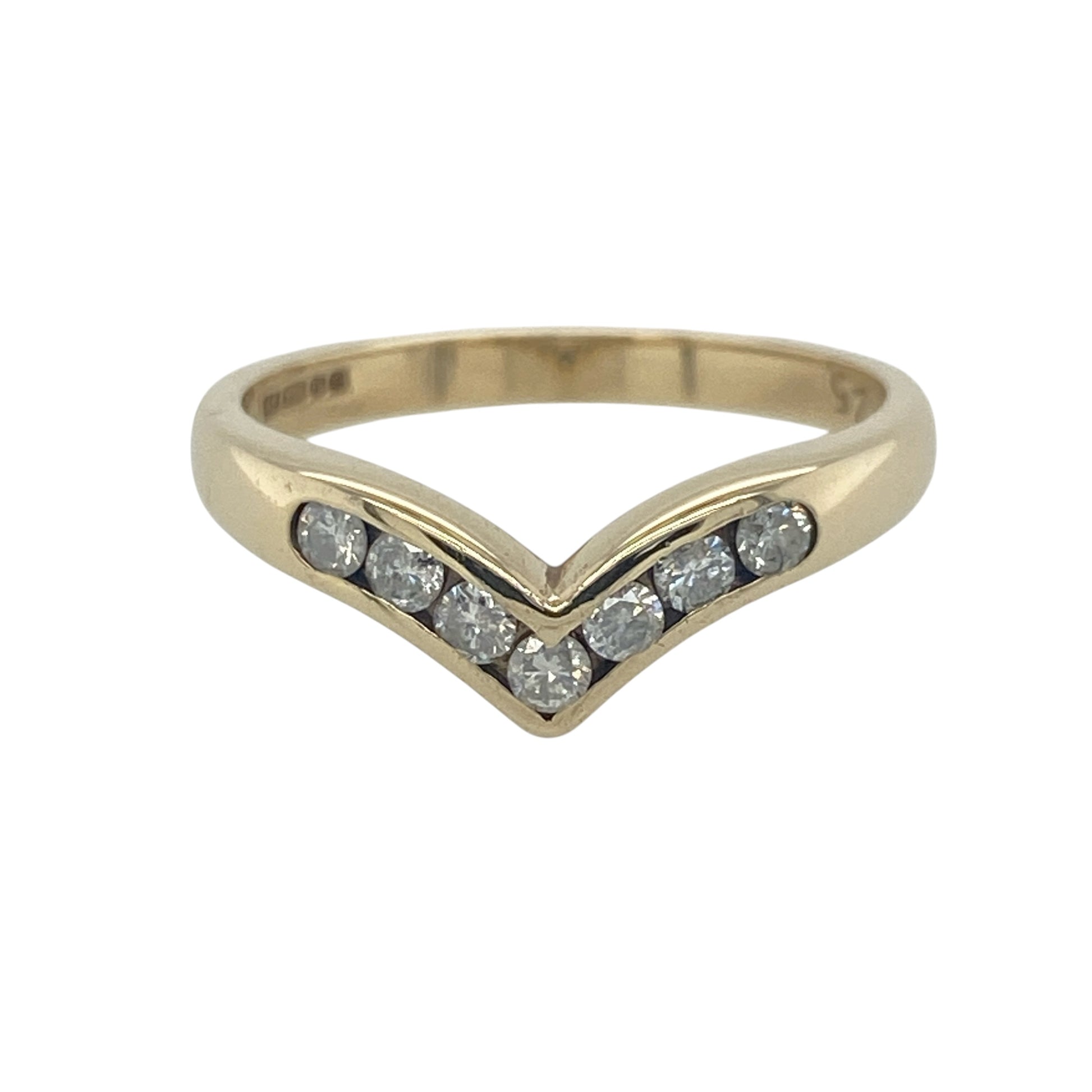 9ct Gold & Diamond Wishbone Ring
