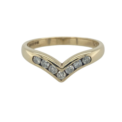 9ct Gold & Diamond Wishbone Ring