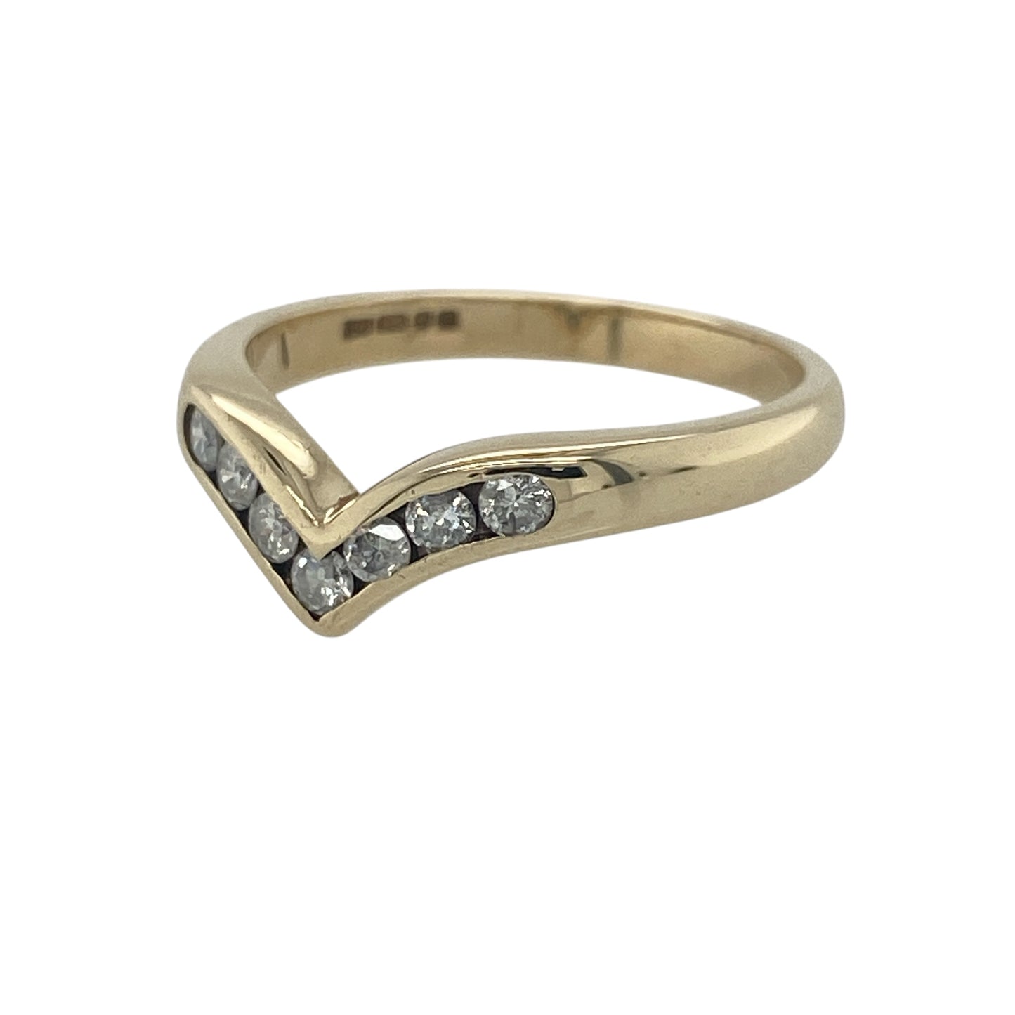 Elegant and full of meaning, this pre-owned 9ct yellow gold diamond wishbone ring combines timeless symbolism with sparkling brilliance. Set with approximately 0.25 carats of diamonds, its graceful wishbone design makes it a beautiful choice for everyday wear or as a meaningful gift.

Design: The ring features the classic wishbone shape, creating a graceful V-shaped silhouette that is both elegant and versatile.