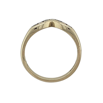 9ct Gold & Diamond Wishbone Ring