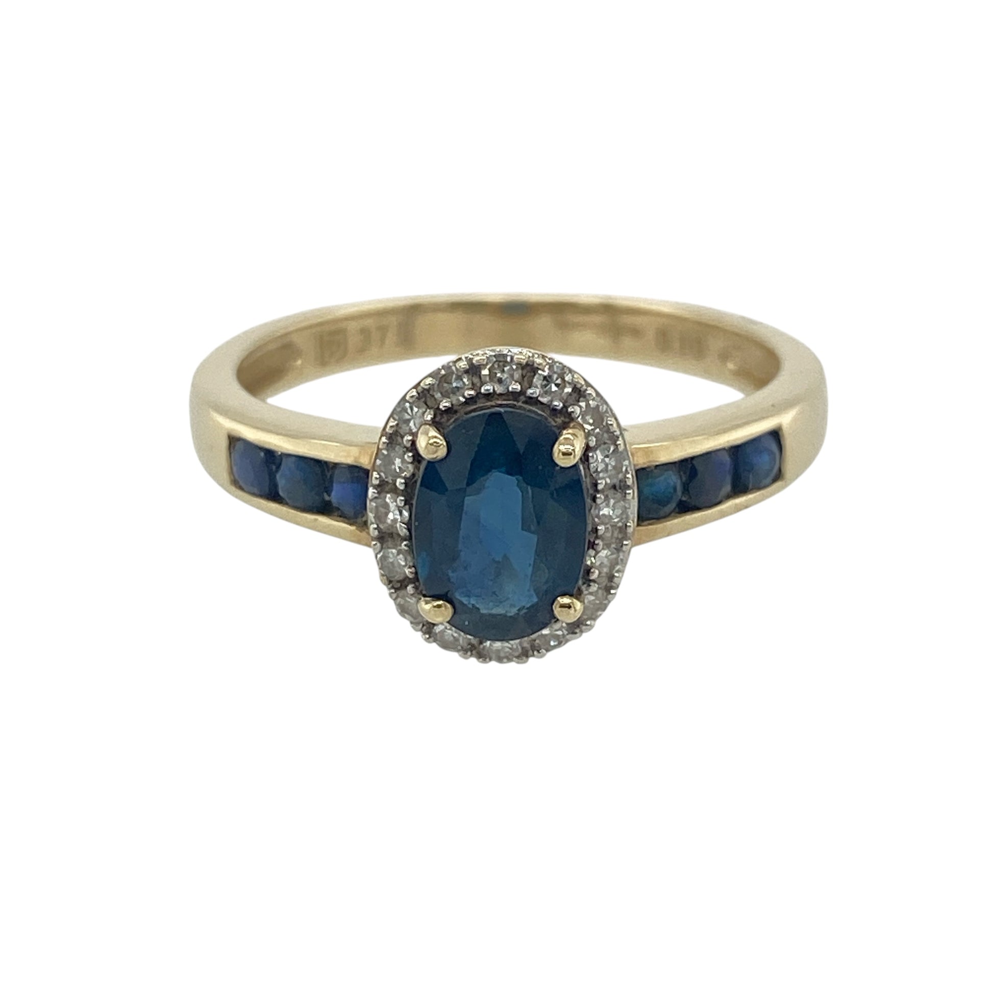 9ct Gold Diamond & Sapphire Cluster Ring