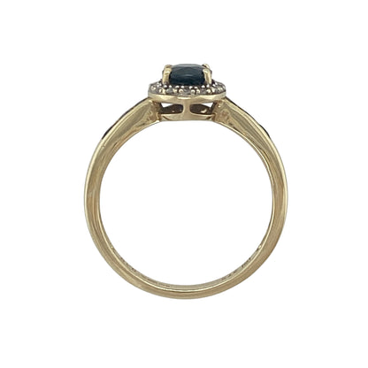 9ct Gold Diamond & Sapphire Cluster Ring