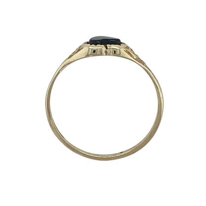 9ct Gold & Onyx Heart Signet Ring