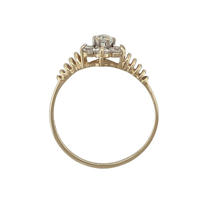 9ct Gold & Cubic Zirconia Flower Cluster Ring
