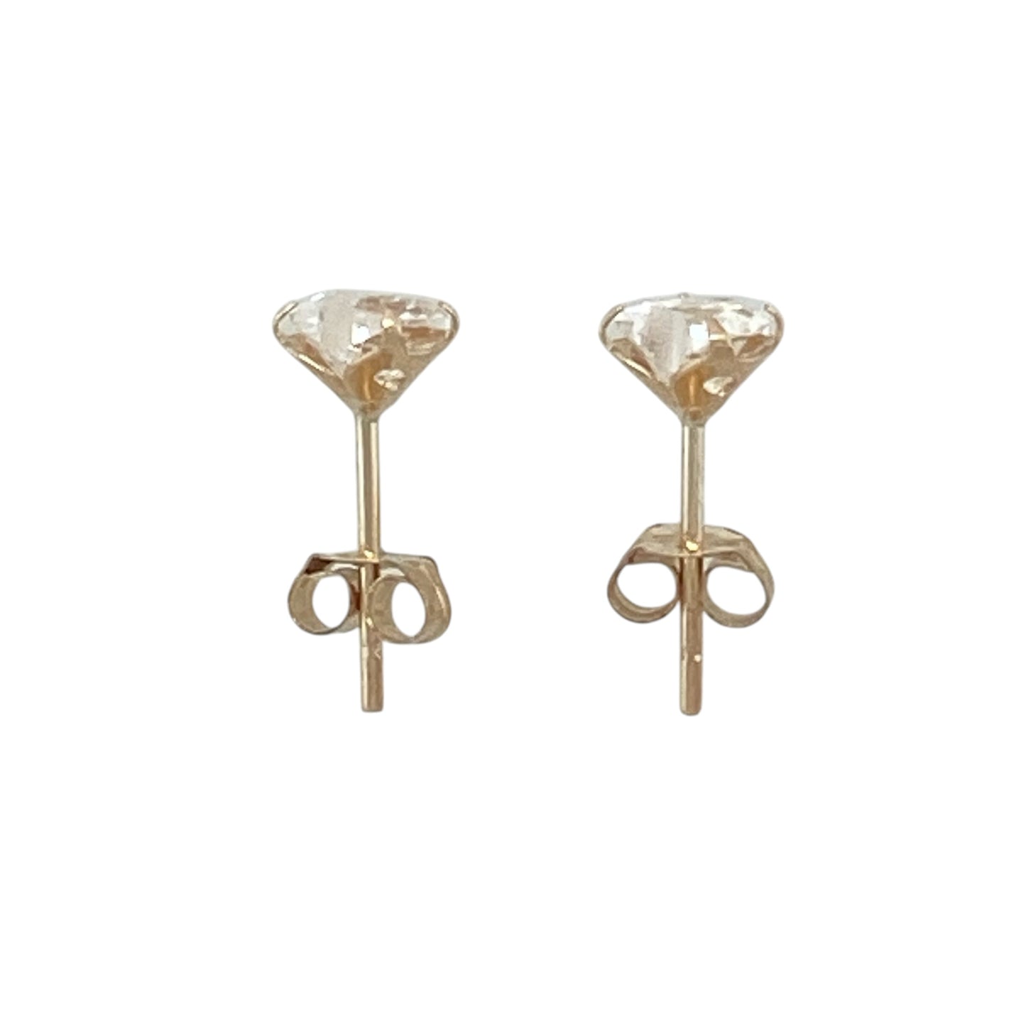 9ct Gold & Cubic Zirconia Heart Stud Earrings