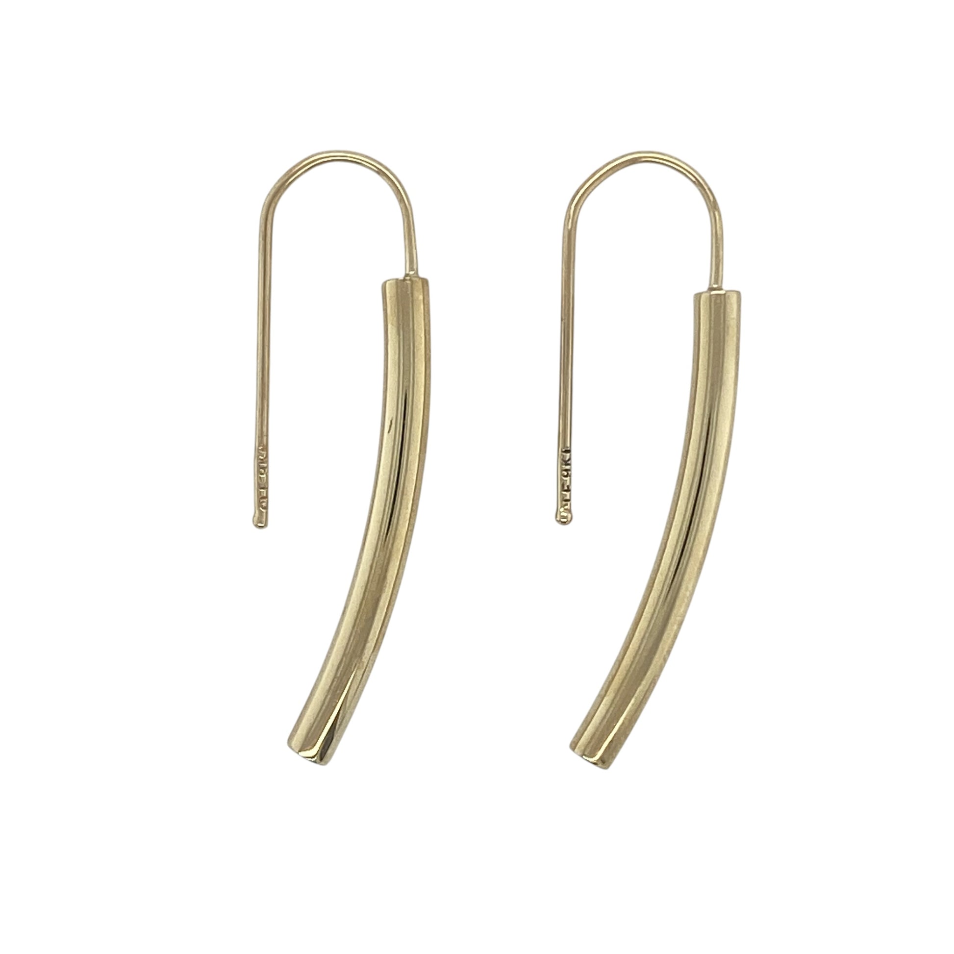 9ct Gold Bar Drop Earrings
