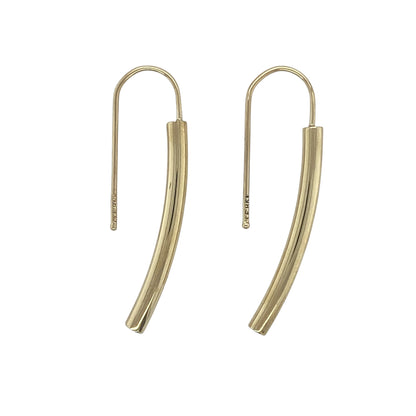 9ct Gold Bar Drop Earrings