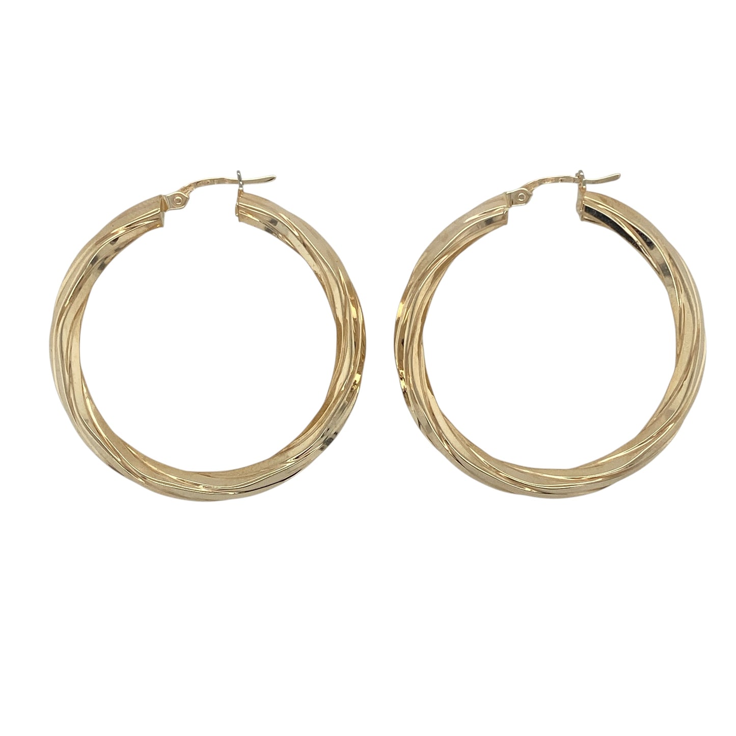 9ct Gold Twisted Hoop Creole Earrings