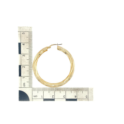 9ct Gold Twisted Hoop Creole Earrings