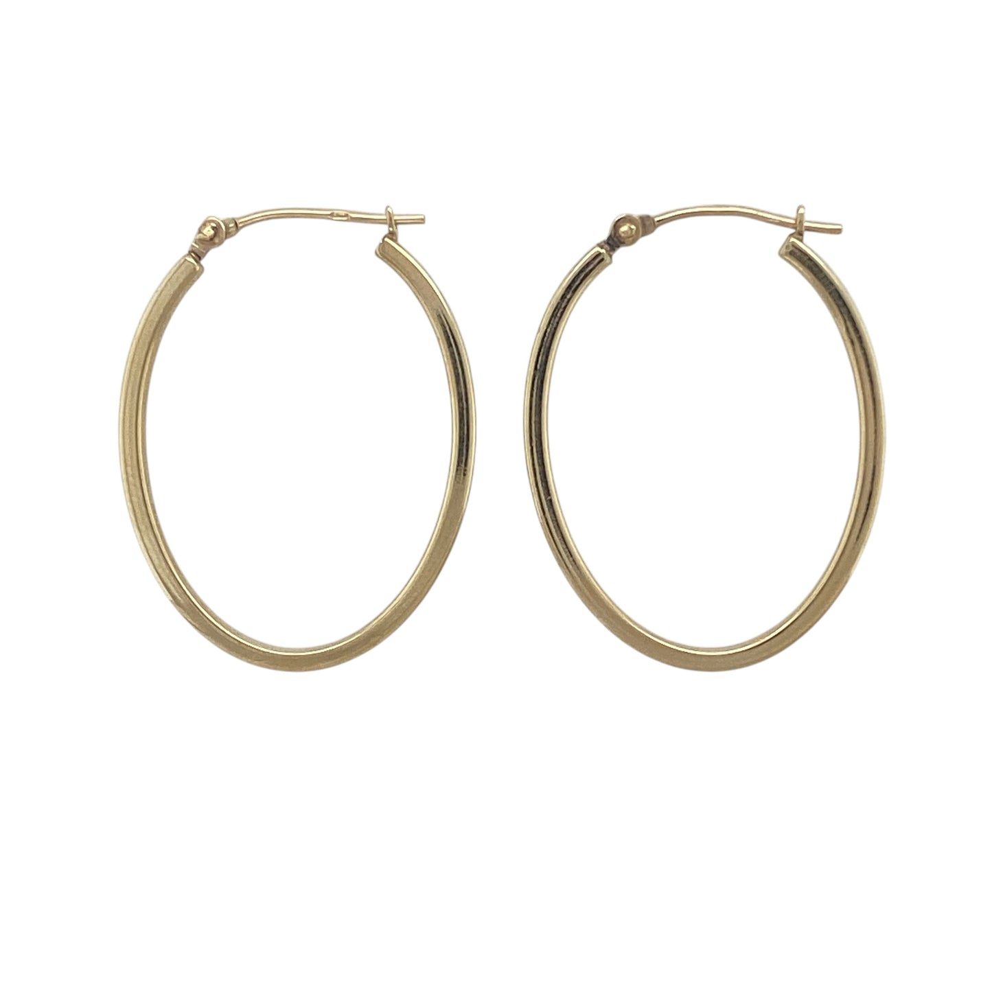 9ct Gold Plain Oval Creole Earrings