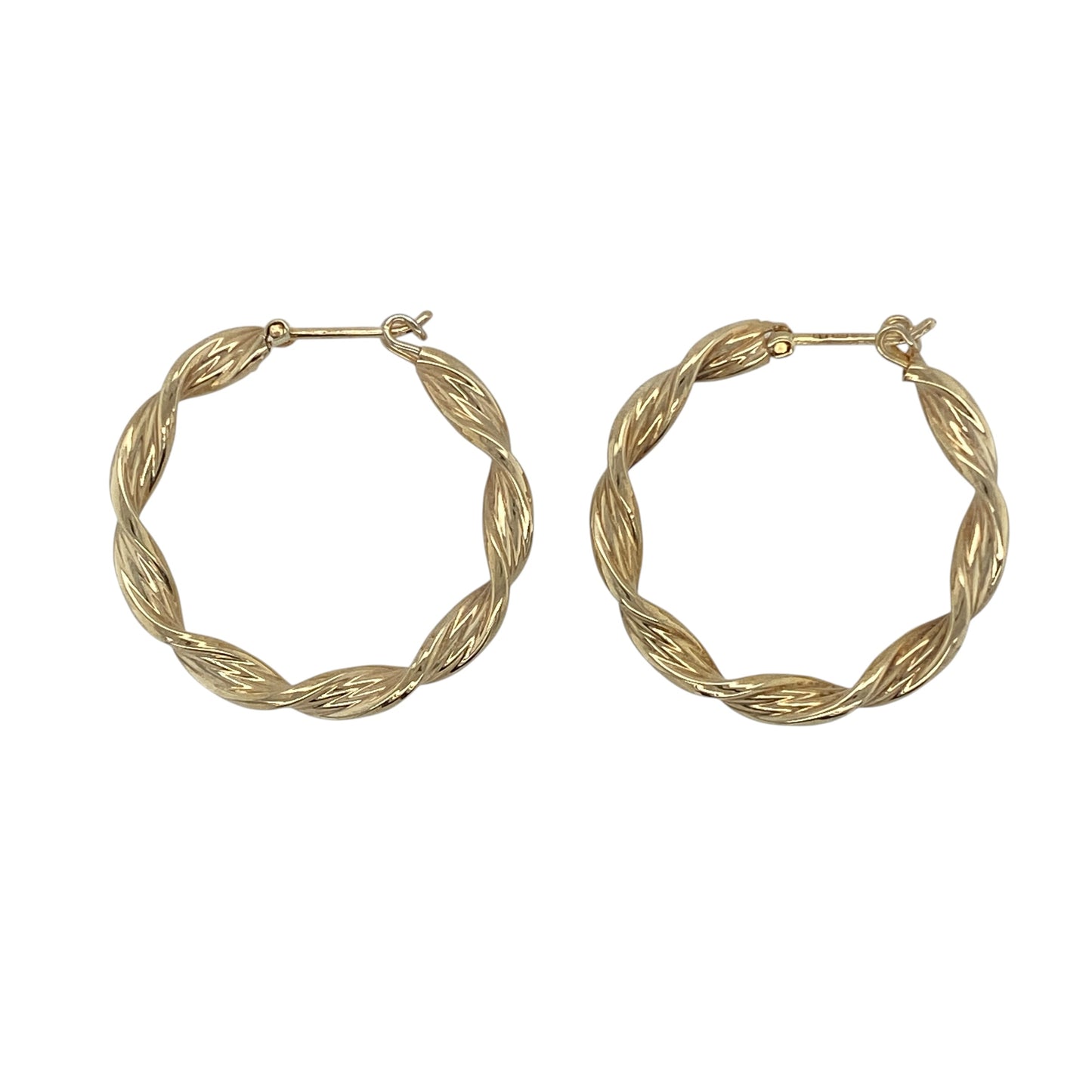9ct Gold Twisted Hoop Creole Earrings