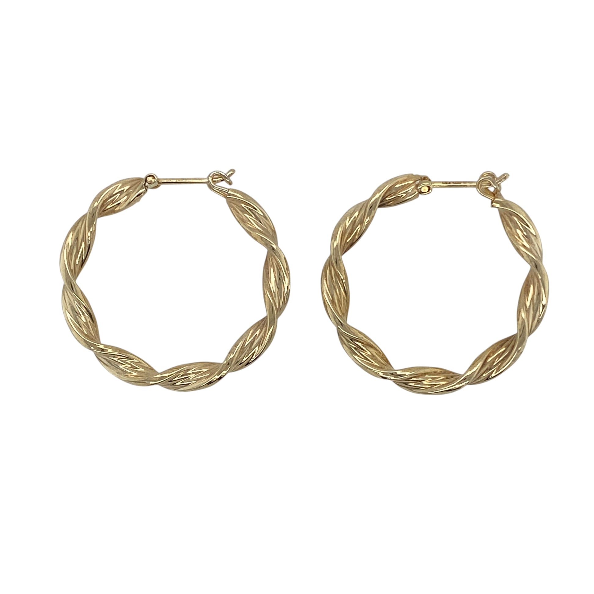 9ct Gold Twisted Hoop Creole Earrings