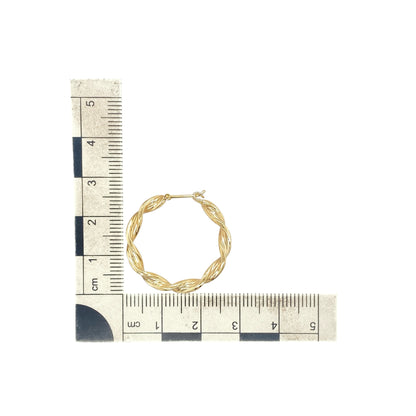 9ct Gold Twisted Hoop Creole Earrings