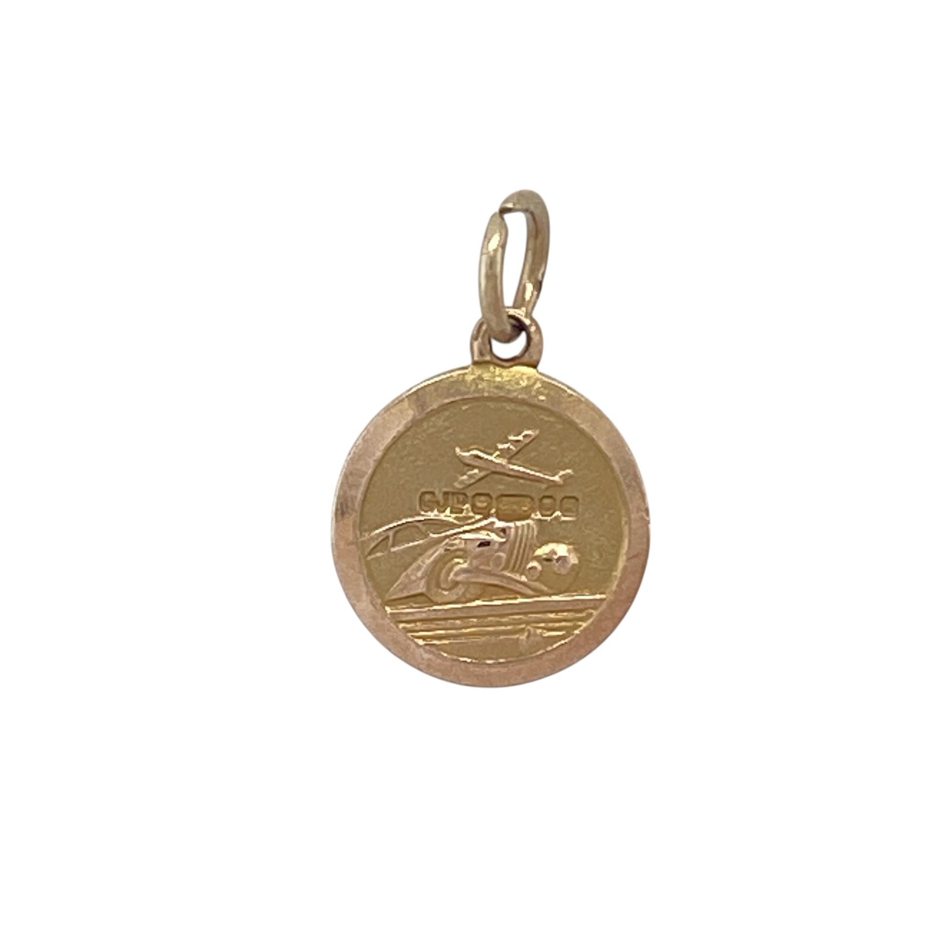 Meaningful and timeless, this pre-owned 9ct yellow gold small round double-sided St Christopher pendant is a classic symbol of protection for travellers. Featuring the traditional St Christopher image on the front and transport-themed iconography on the reverse, it is a thoughtful keepsake for anyone embarking on life's journeys.

Design: The pendant features a classic small round double-sided design.