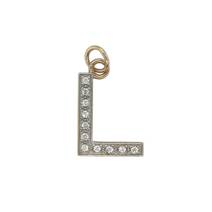 9ct Gold & Cubic Zirconia 'L' Initial Pendant