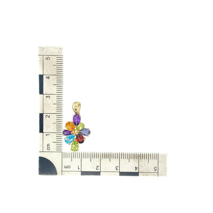 9ct Gold & Gemstone Cluster Pendant