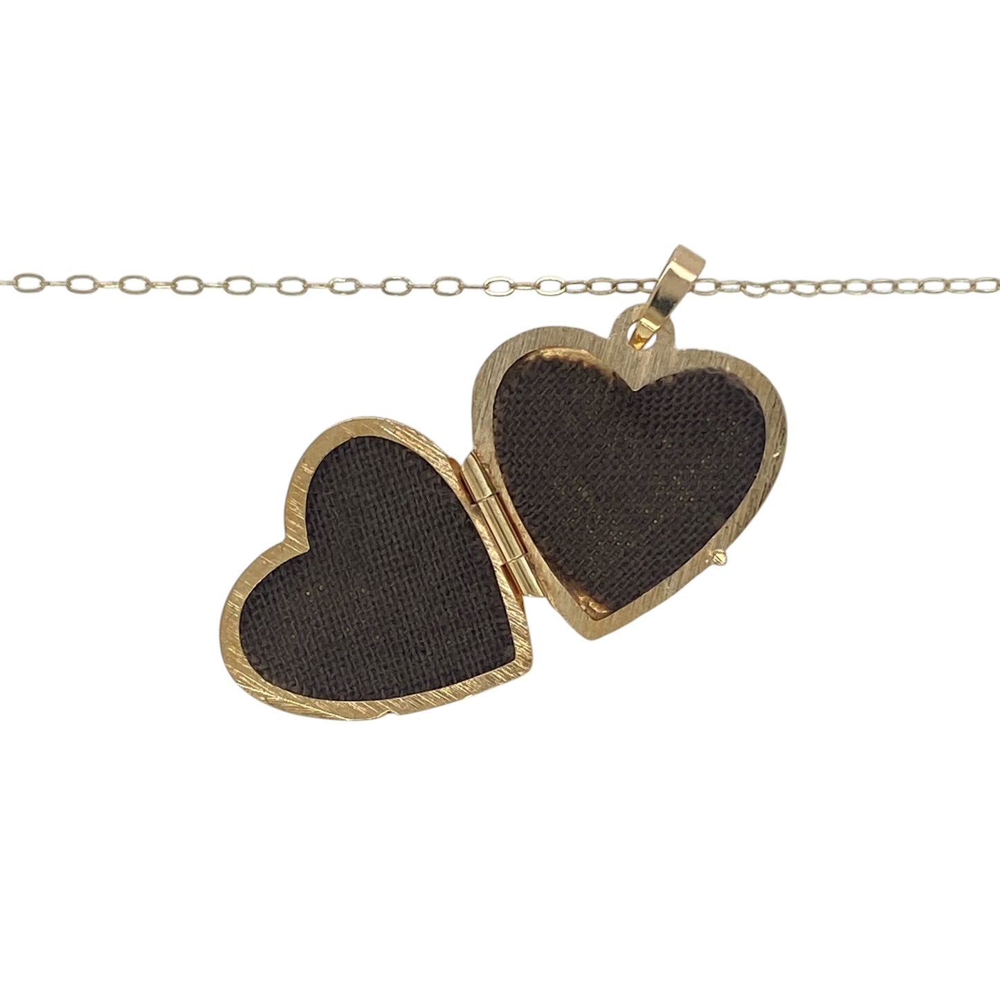 9ct Gold Flower Patterned Heart 16" Necklace