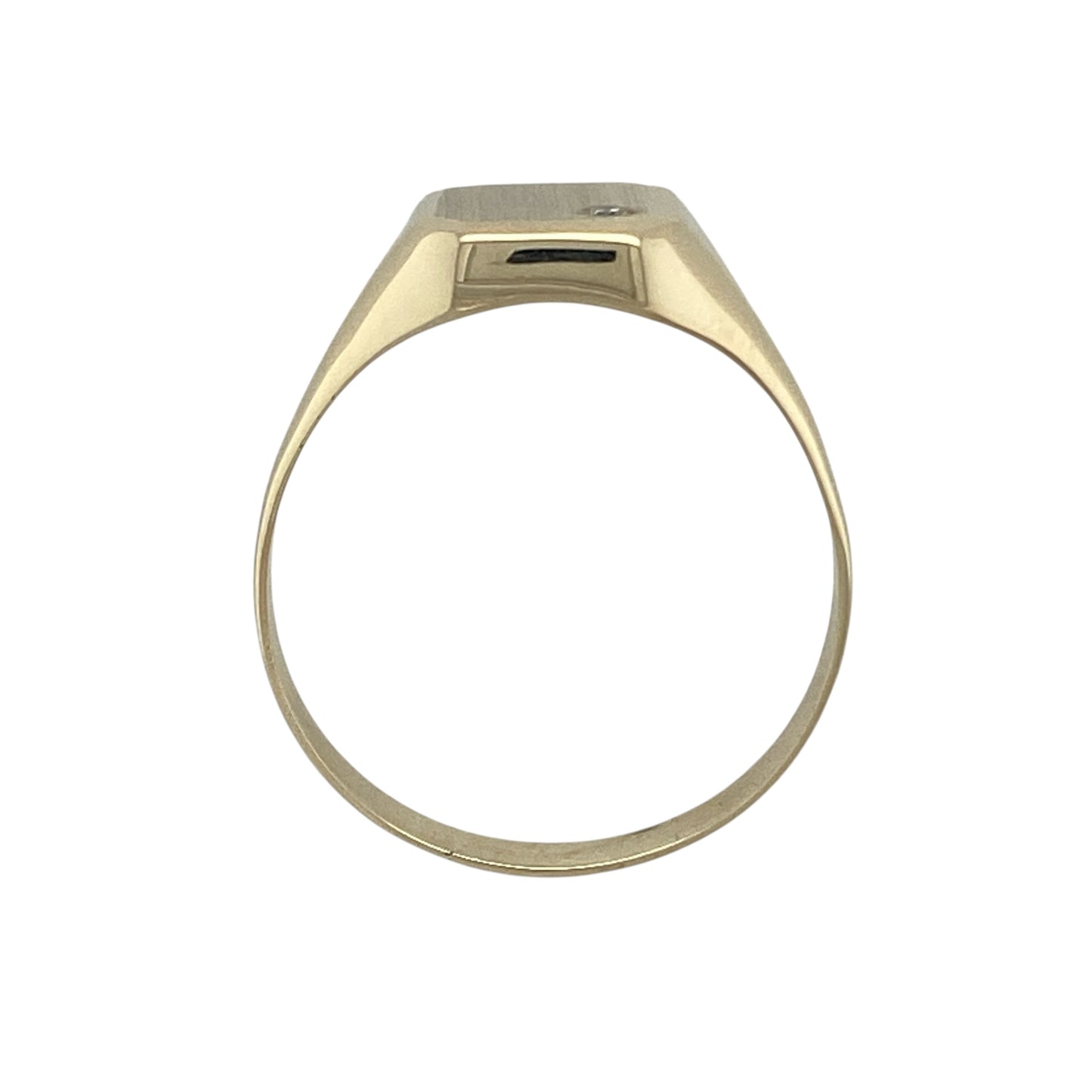 14ct Gold & Diamond Rectangle Signet Ring