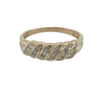 9ct Gold & Diamond Twisted Band Ring