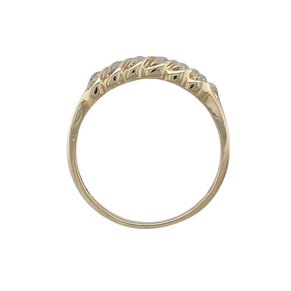 9ct Gold & Diamond Twisted Band Ring