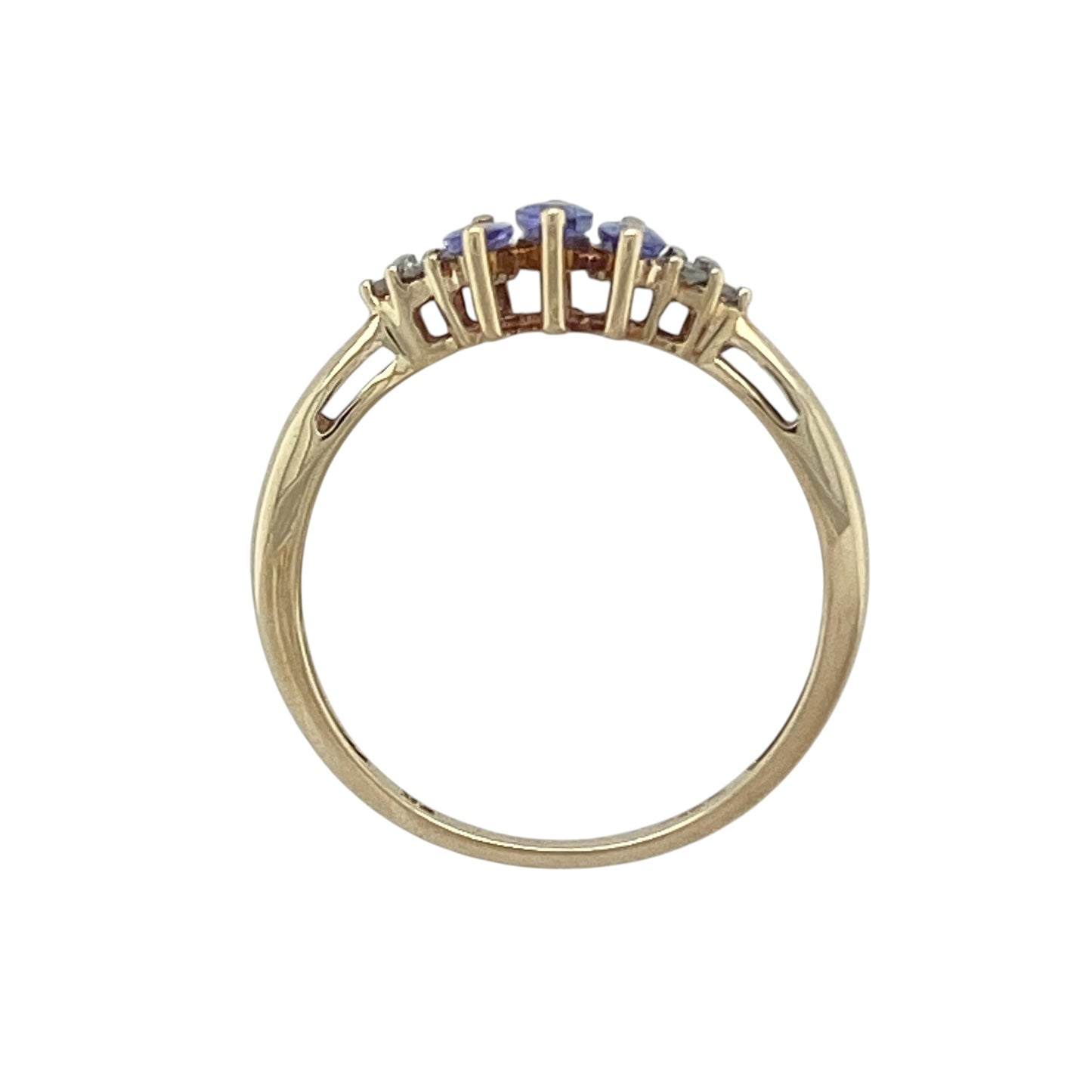 9ct Gold Diamond & Tanzanite Trilogy Ring