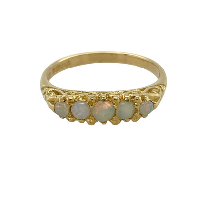 18ct Gold & Opal Band Ring