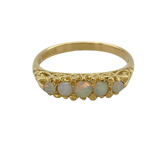 18ct Gold & Opal Band Ring