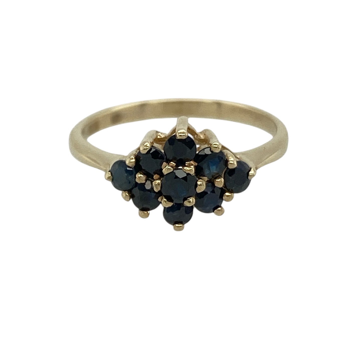9ct Gold & Sapphire Cluster Ring