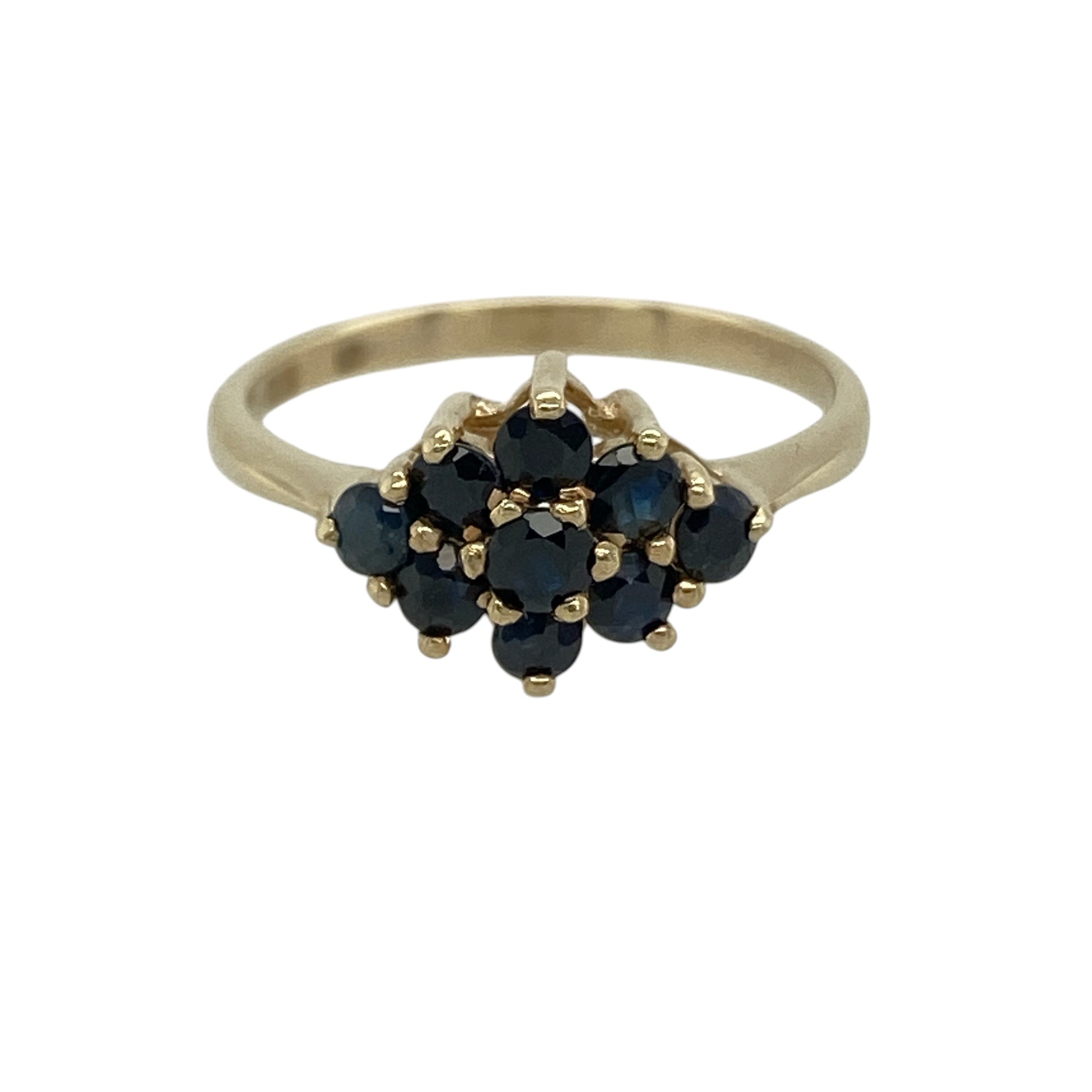 9ct Gold & Sapphire Cluster Ring