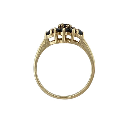 9ct Gold & Sapphire Cluster Ring