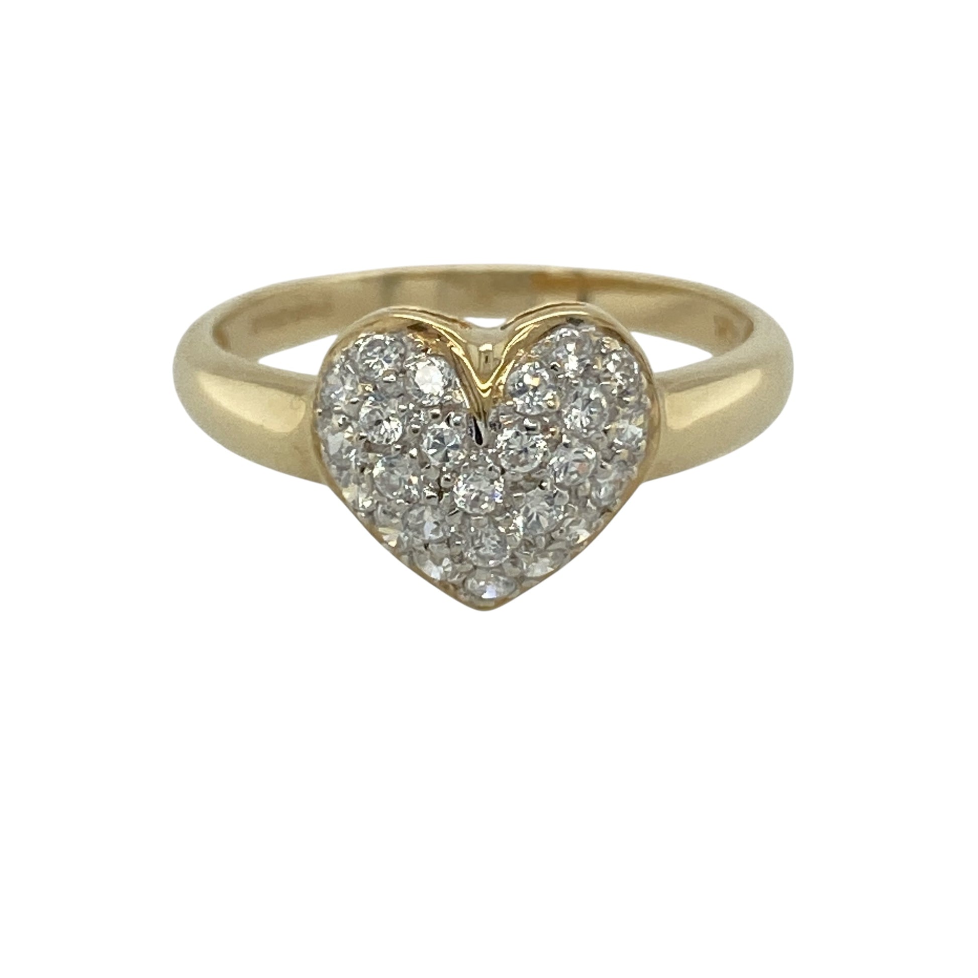 9ct Gold & Cubic Zirconia Heart Ring
