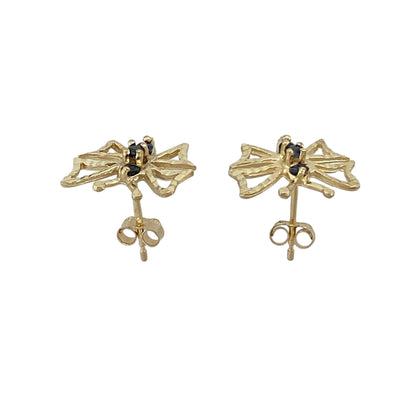 9ct Gold & Sapphire Butterfly Stud Earrings