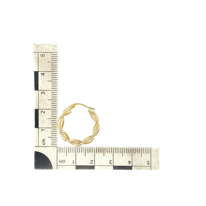 9ct Gold Twisted Hoop Creole Earrings