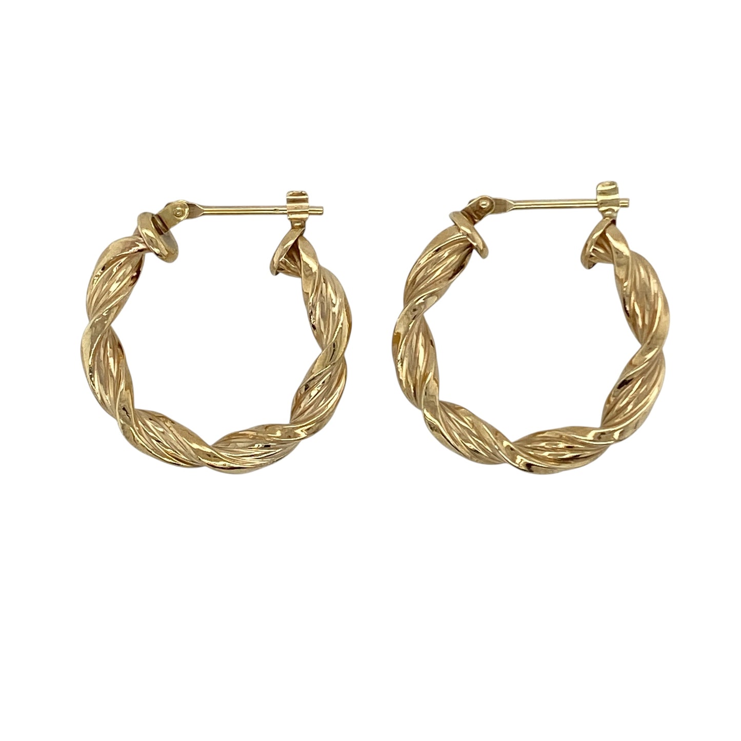 9ct Gold Twisted Hoop Creole Earrings